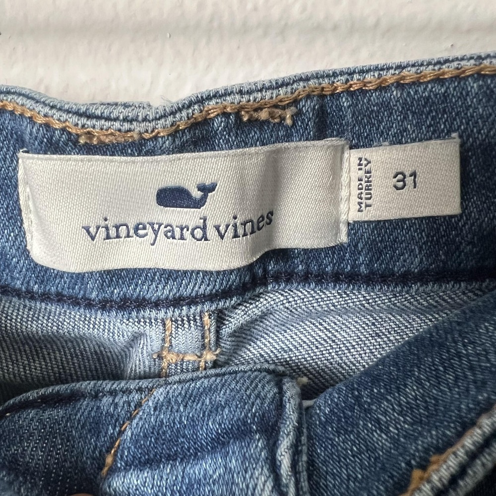 Vineyard Vines Jeans Womens 31 Blue High Rise Skinny Stretch Denim Raw Hem - Picture 5 of 9